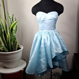 Fifteen Roses Strapless Sweetheart Damas Organza Ruffle Dress size 6